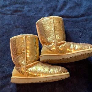 Gold sparkle sequin UGG classics